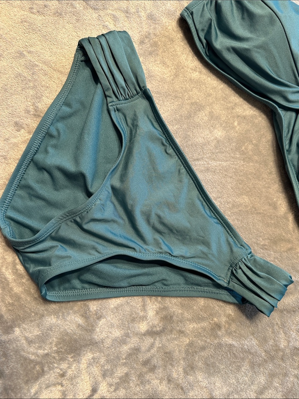 EUC Kona Sol Teal Bandeau Bikini Set - Twisted Front Two-Piece Sz M - Picture 3 of 12